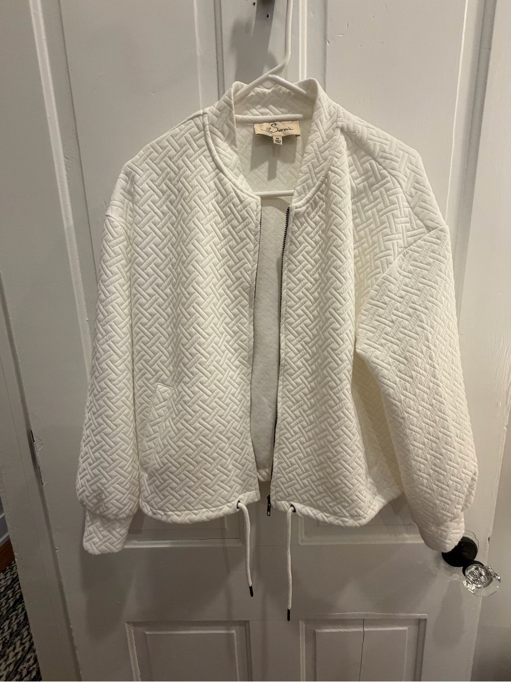 Sanctuary White Quilted Bomber Jacket